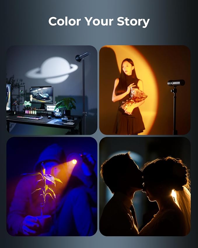 SMALLRIG RGB LED Photography Flashlight, 7500mAh Aluminum Alloy Patterned Ambient Light, 4 Color Fill Light with 20 Patterned Filters, Perfect for Photo, Content Creation Accessories RF10C 4634