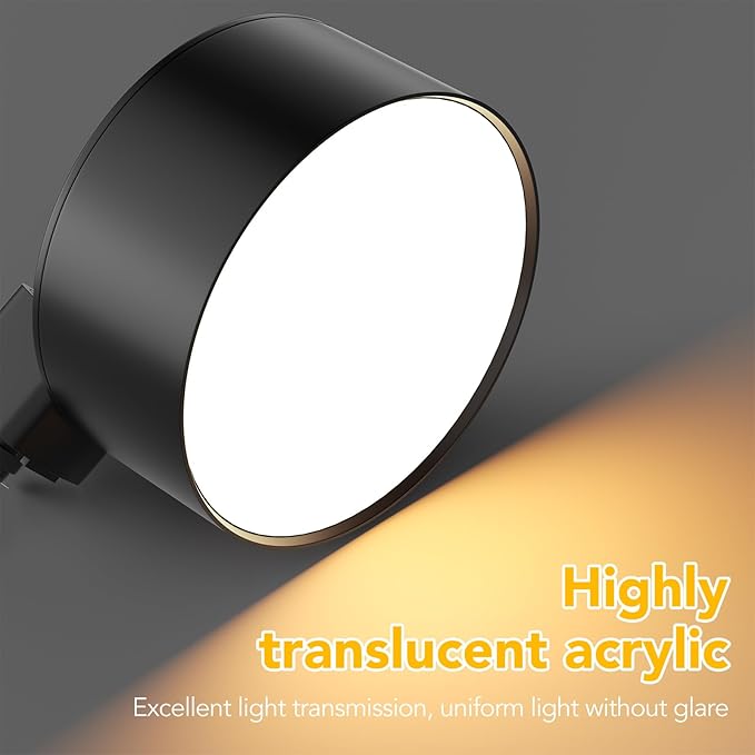 5 Color Diffuse LED Track Lighting Heads H Type Track Light Heads Dimmable Kitchen Track Lighting Fixtures Ceiling, Compatible with H Track Rails - Flicker Free CRI90+ 20W 2000lm, 4 Pack Black