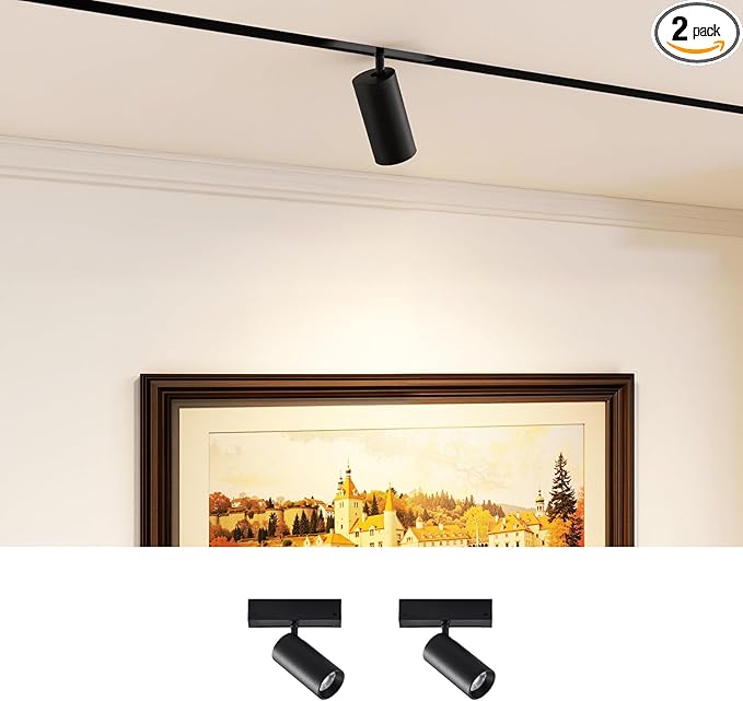 SCON Magnetic Track Light Head 18W, CCT Selectable (3000K/4000K/6000K) Dimmable Spotlight Head, 24° Beam Magnetic Track Downlight Head for Kitchen, Living Room, Office Track Lighting, 2 Pack