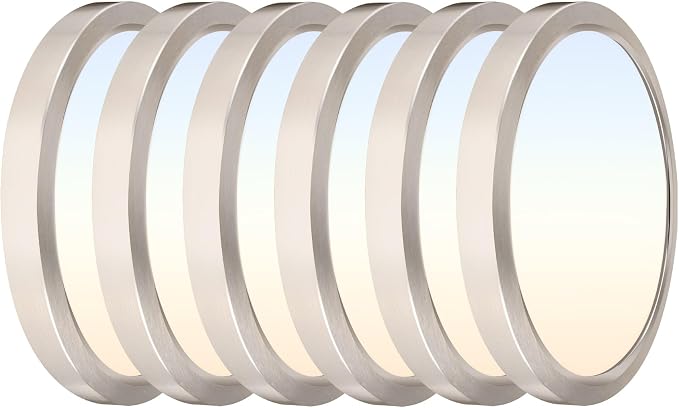 Hlite 9 Inch LED Flush Mount Ceiling Light,1800LM,6 Pack,3CCT | 18W 3000K/4000K/5000K Selectable,Super Slim,Low Profile Round Ceiling Light Fixtures for Kitchen,Bedroom,Hallway,Nickel