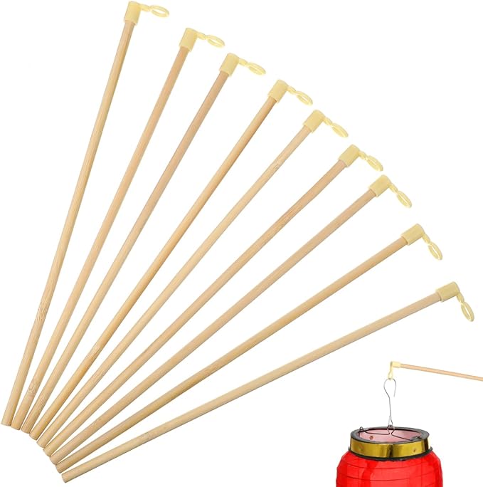 100Pcs Lantern Sticks,11 Inch DIY Lantern Pole Toy Wooden Lanterns Handle for Kids Birthday Wedding Halloween Party Accessories