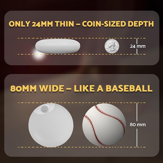 DAZZY DOT Rechargeable Night Light Motion Sensor, Battery Night Light | 2 Pack, Magnetic, Stick-On, Dimmable Brightness, Ideal for Stairs, Bathroom, Wall, Cruise, Cabinet, Hallway, Closet