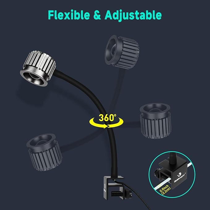 fishkeeper Clip On 24/7 Saltwater Aquarium LED Light, 8W Reef Lights for Coral DIY Color/Brightness Fish Tank Light with Timer for Coral Marine Tank Memory Function