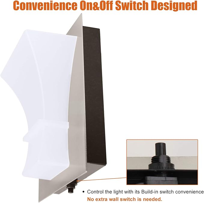 Facon 12V LED RV Wall Sconce with Switch – Decorative RV Bedside Reading Lamp | Energy-Efficient RV Interior Lighting for RVs, Campers, Trailers & Boats
