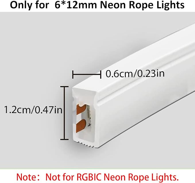 Neon Rope Light Mounting Brackets, 50PCS Neon Lights Install Fixing Clips Accessories for 6x12mm Silicone LED Neon Flex Strip Lighting, Neon Signs DIY(50 Screws, 50 Clips)