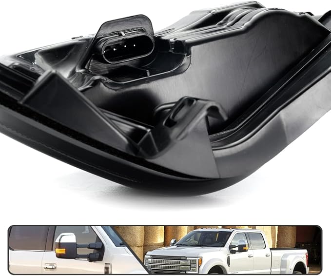 2Pcs Sequential LED Side Mirror Marker Light for Ford F150 2015-2023, F250 F350 F450 F550 Super Duty 2017-2023 Amber Dynamic Blinker Indicator Turn Signal Light White Driving/Running Light Smoke Lens