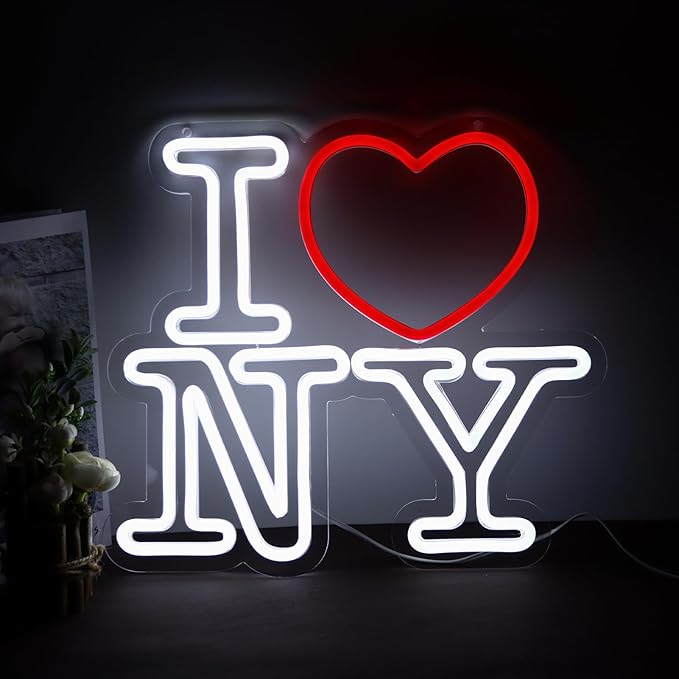 Love NY Neon Signs for Wall Decor，Led Neon Light for Bedroom Office Party，Christmas gift