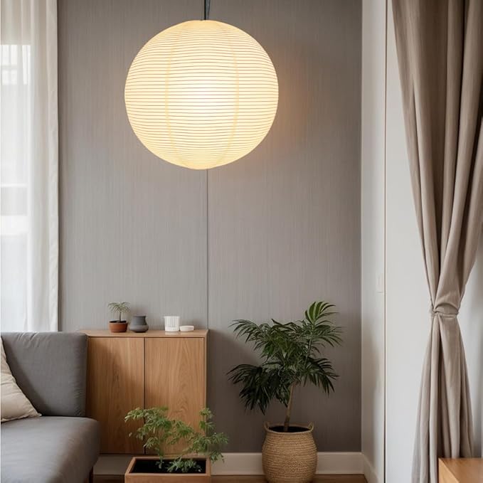Lamp Shades Paper Lanterns Shade Chinese Lantern Lights Pendant Light White Japanese Cover (1, Off-White)