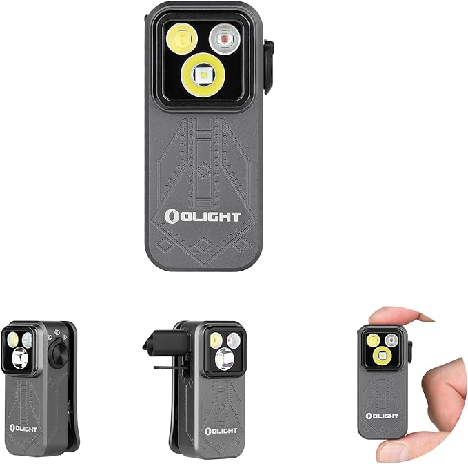 OLIGHT Oclip Pro Rechargeable EDC Clip-on Flashlight, Phantom Squadron | Red Light, 500 Lumens Floodlight, Spotlight, Pocket-Sized, USB-C Charging, Magnetic, for Work, Signaling, Outdoor or Home Use