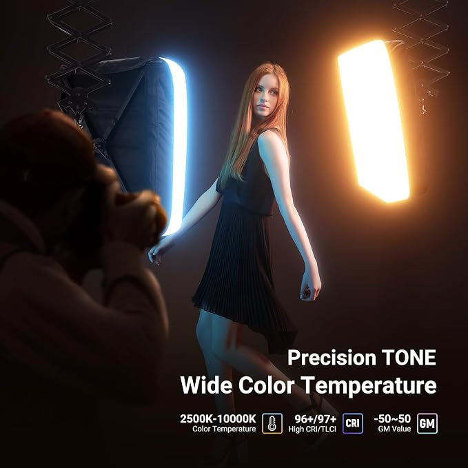 NEEWER 115W Upgraded Inflatable RGB Softbox Video Light, APP/2.4G/DMX Control Flexible LED Folding Panel Lighting 2500K-10000K 14700lux/0.5m CRI96+ for Studio Photography Streaming Recording, FL100C