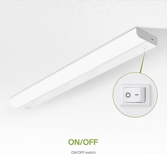 ASD 32 Inch Hardwired LED Under Cabinet Light, On/Off & 5CCT Switch 2700K-5000K, 16W 1436LM CRI90+, Direct Wire Low Profile Linkable Fixture, Dimmable Under Counter Kitchen Lighting, White, UL