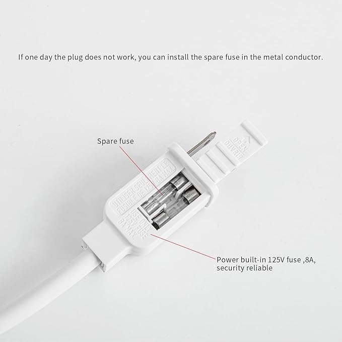 AC Power Cord Diameter 14mm 110V 8A, Transformer, Power Supply, Adapter for LED Rope Strip Light UL Listed