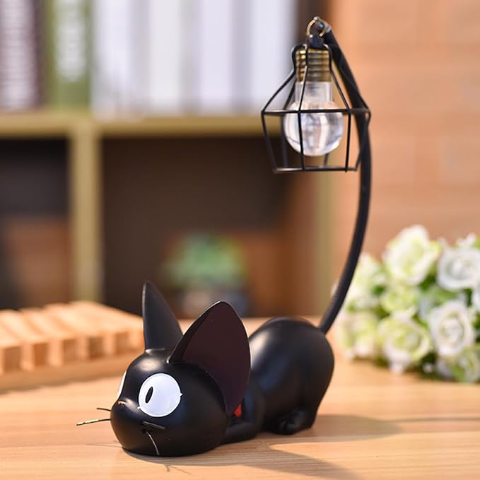 CdyBox Resin Cat Lamp Creative Cartoon Ornament Night Light for Bedroom, Study, Living Room