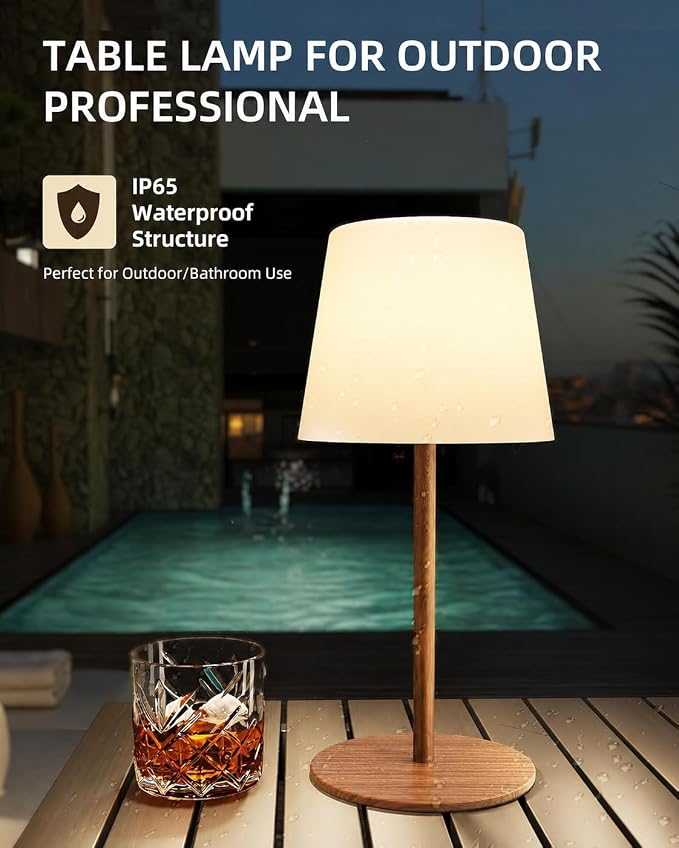 EZVALO Spa-Like Shower Lamp – IP65 Waterproof Bathroom Lamp, 4500mAh Rechargeable Cordless Mood Light, 3 Color Temps for Relaxing Bathroom & Bathtub Experience (2 Pack)