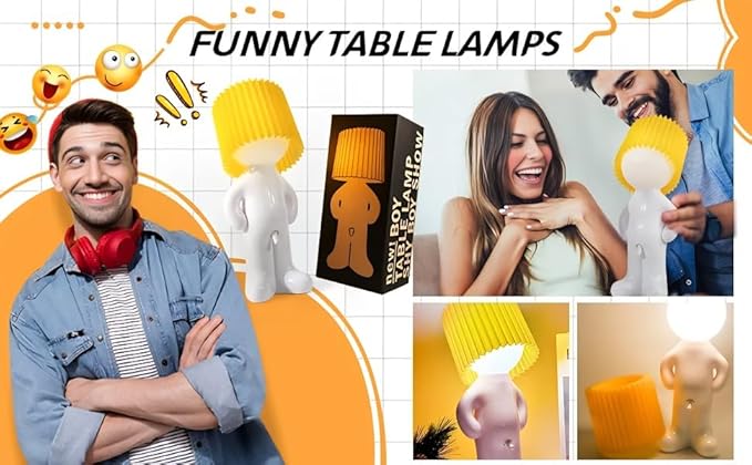 Bedside Night Light, Shy Man lamp，Birthday Christmas Gifts for Men Women Boyfriend Girlfriend, Funny Anniversary Gag Gifts, White Elephant Gifts for Adults,Anniversary Funny Gag Gifts