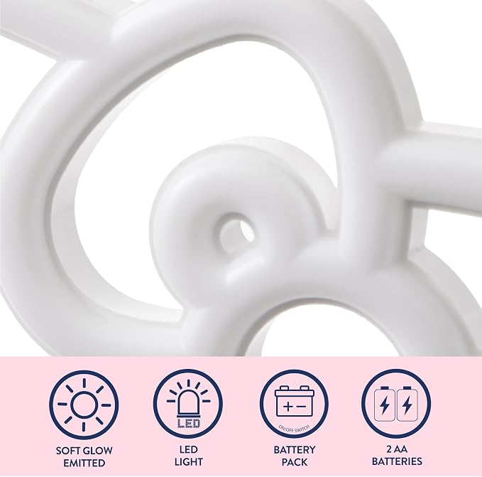 Hello Kitty LED Neon Wall Light,Figural Light-Up Wall Hanging Décor,Battery Operated,Cute Night Light for Kids Bedrooms