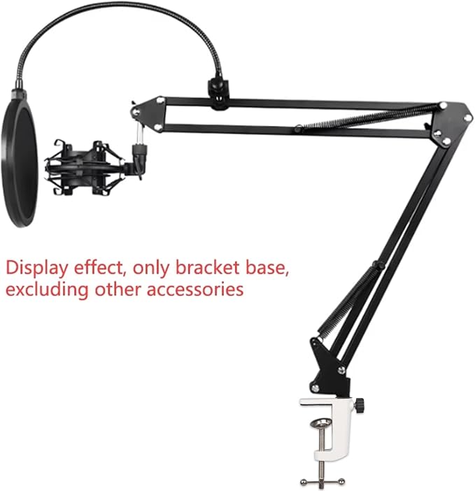 Universal C-Clamp Lamp Holder Desk Mount Clamp Base for Swing Arm Lights, DIY Lighting, Monitors, Workbenches (white)