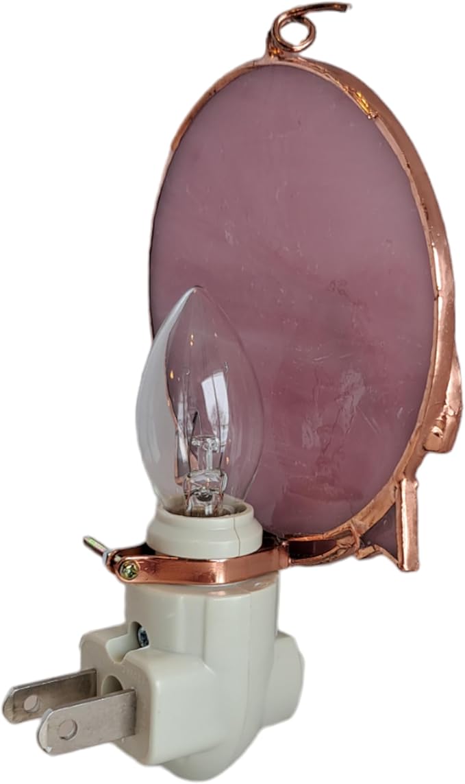 Gift Essentials Pink Pig Plug in Night Light - Stained Glass Nightlight with On/Off Rocker Switch - Includes One 4 Watt Replaceable Incandescent Warm Glow Bulb