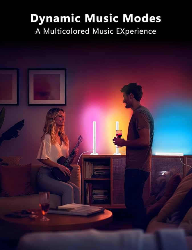 DAYBETTER Smart LED Light Bar,RGBICWW TV Lights for Living Room,Gaming Desk | Remote and App Control,Color Changing,Timing,TV Backlights with Scene and Music Modes,Multiple Placement Options,White