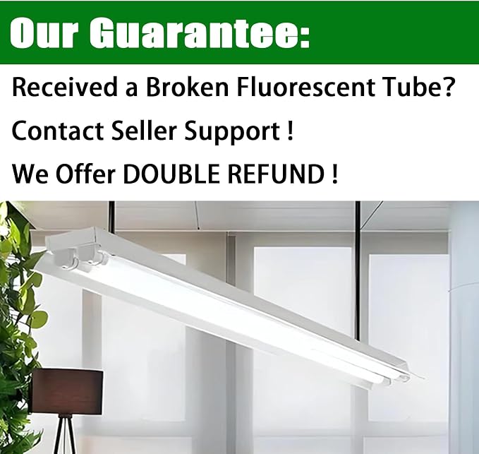 Konideke 25 Pack T8 Fluorescent Bulbs 4 Foot, F32T8/865 Fluorescent Light Bulb 48 Inch 32 Watt 6500K Daylight 2500 Lumens G13 Base