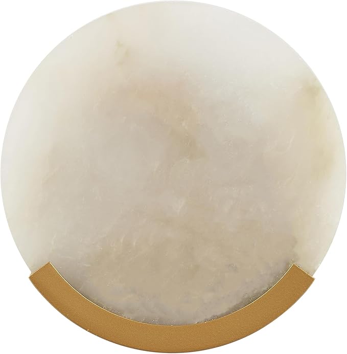 Gold Modern Wall Sconces for Bathroom, 1-Light Alabaster Sconce Wall Light Fixture for Bedroom, Unique Sconce Lighting for Living Room, 1 Pack