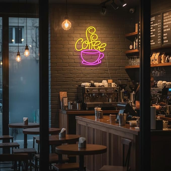 Coffee Bar Neon Sign, Dimmable LED Coffee Wall Light for Coffee Station | USB Powered Coffee Neon Light for Coffee Station, Kitchen, Cafe Shop, Coffee Corner, Home Bar Decor, Gift for Coffee Lovers