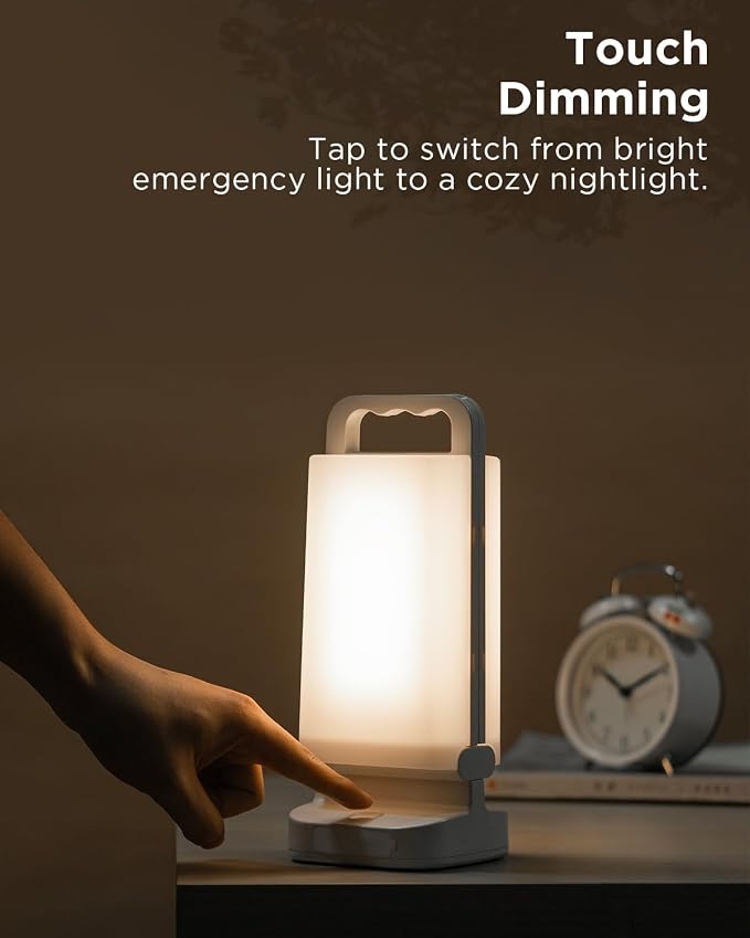 Solar Camping Lantern, Rechargeable Battery Powered Camping Light 6000mAh Up to 80HRS Lasting, Dimmable Night Lamp, Survival gear for Emergency, Power Outages, Outdoor, Indoor
