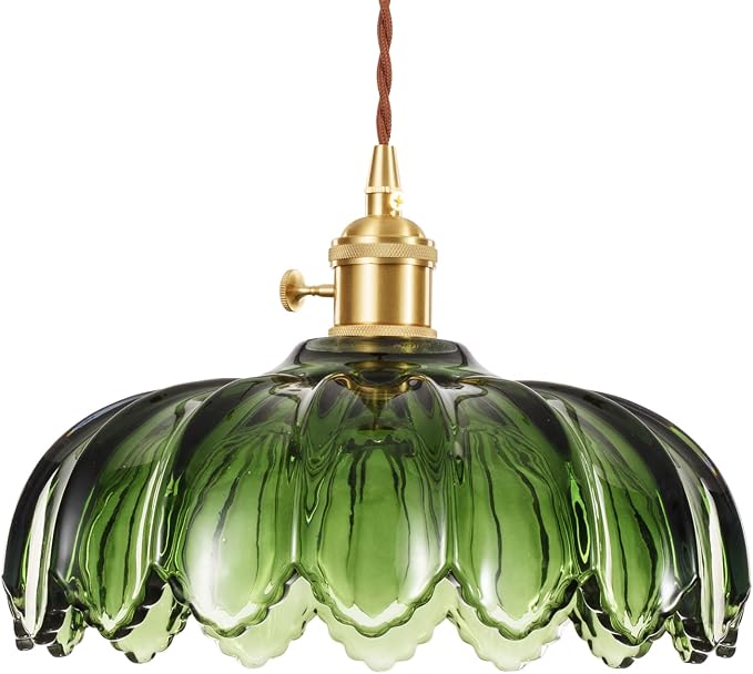 XZHGCEE Vintage Pendant Light Fixtures: Glass Pendant Lights Kitchen Island, Green Pendant Light, Modern Chandelier Pendant Green Light Fixture for Bedroom Dining Room