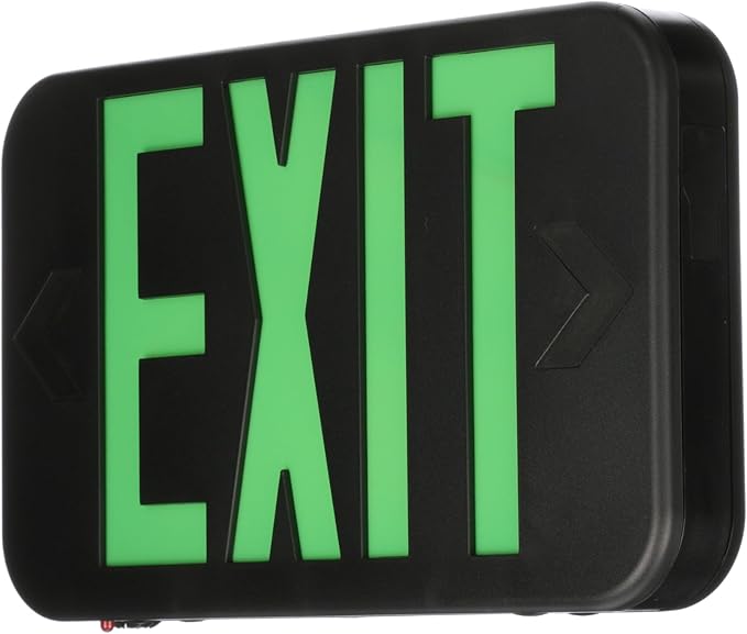 Lithonia Lighting EXRG B EL M6 LED Exit Sign with Switchable Red and Green Letters, California Certified, Nickel Metal Hydride Battery, Black