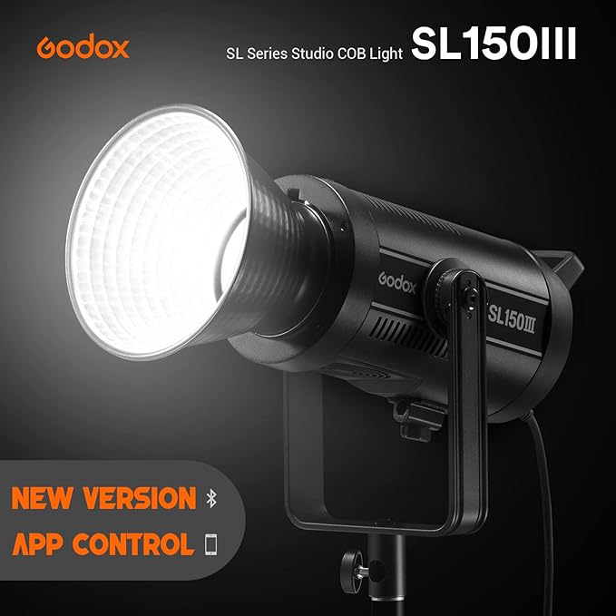 Godox SL150WIII,SL150W III SL-150WIII (SL150WII Upgraded) 160W 5600±200K Bowens Mount CRI 96 TLCI 97 Daylight Balanced LED Continuous Video Light,Ultra Silent LED Photography Light with 8 FX Effect