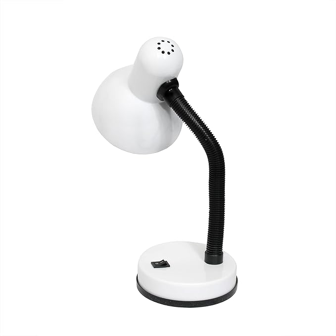 Simple Designs Basic LED Desk Lamp, 14.25", White (LD1003-WHT-LB)