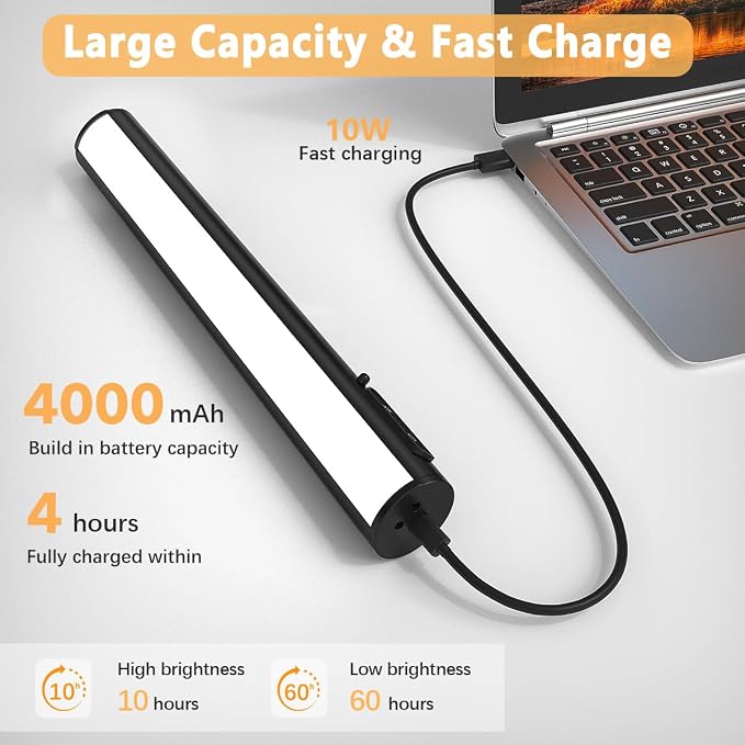 Hapfish Picture Lights for Wall Battery Operated,Wireless Art Light - Black | Rechargeable Wall Sconce for Picture with Remote Control,Dimmable Wall Lighting for Paintings Gallery Dartboard Mirror