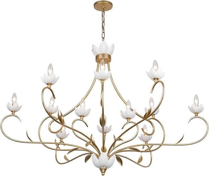 Savoy House 1-5186-12-59 Muse Chandelier, 12-Light 720 Total Watts, French Gold and White Cashmere