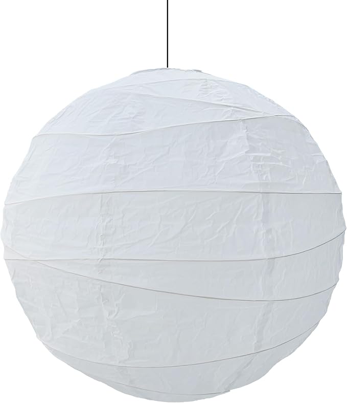 (19.69'') Spheroidal Large Round Paper Lantern Lamp，White Irregular Hanging Lanterns Shades，Japanese Lantern Vintage Rice Paper Pendant Lamp Shades
