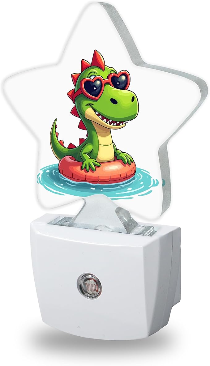 Cartoon Dinosaur Night Lights Plug Into Wall Decorative,Cute Animal Sleep Friendly Lamp, Energy Efficient Dusk-to-Dawn Sensor Nightlights for Kid Bedroom Nursery Bathroom