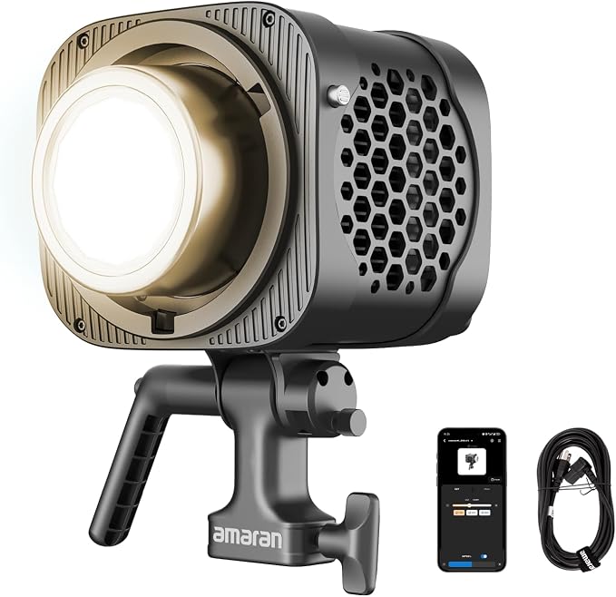 amaran Halo 200x Compact 200W Bi-Color COB Light,LED Studio Light | Bowens Mount 2,700K - 6,500K,9 Lighting FX Continuous Lighting for Photography Recording Streaming APP Control