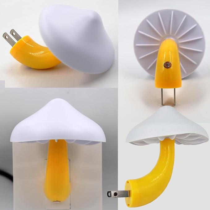 LED Mushroom Night Light Plug in Lamp Blue, 2 Pack Light Sensor Night Lights Plug into Wall, Dusk to Dawn Sensor Night Light for Adults Kids Room Bedroom Bathroom Hallway Kitchen