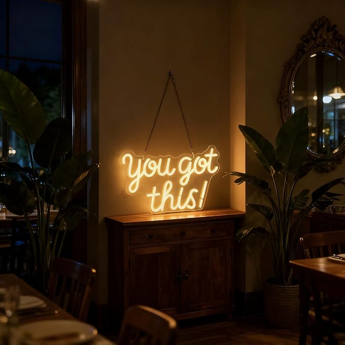You Got This Neon Sign Dimmable LED Neon Light for Wall Decor | Inspirational You Got This Sign Lights for Home, Bedroom, Office, Student Dorm, Classroom, Party Decor& Motivational Gift