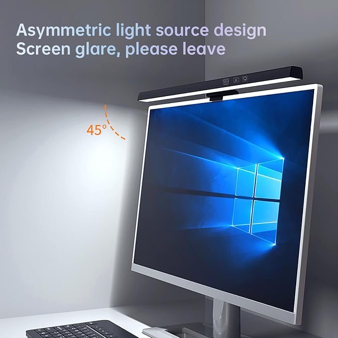 Monitor Light Bar with RGB Backlight, Computer LED Screen Lamp for Eye Caring, USB Powered Dual Light Source with Touch Control Timed Computer Monitor Desk Lamp for Game Office Home