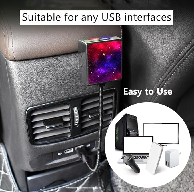 USB Star Projector Night Light Car Roof Light Adjustable Interior Car Light Portable Car LED Light 2 Colors Plug and Play Auto Ceiling Interior Light Star Light for Cars Bedroom Roof Party Home Decor