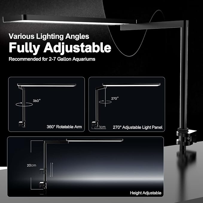 FZONE Solo Series Nano LED Aquarium Light, Full Spectrum and Dimmable, App-Controlled, for Freshwater and Planted Tanks