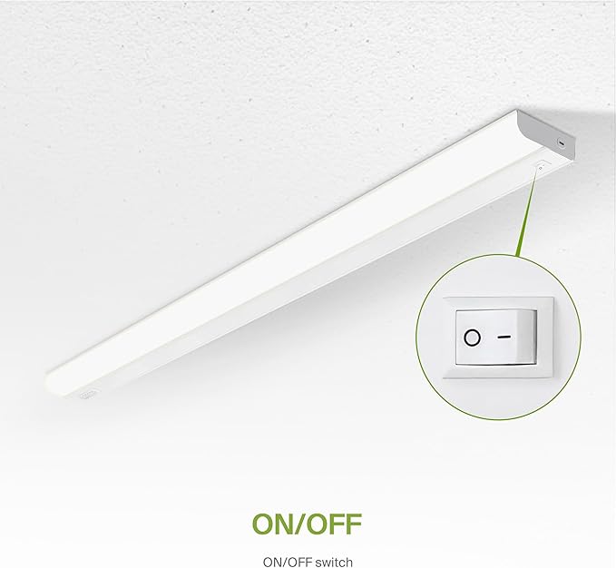 ASD 48 Inch Hardwired LED Under Cabinet Light, On/Off & 5CCT Switch 2700K-5000K, 24W 2087LM CRI90+, Direct Wire Low Profile Linkable Fixture, Dimmable Under Counter Kitchen Lighting, White, UL
