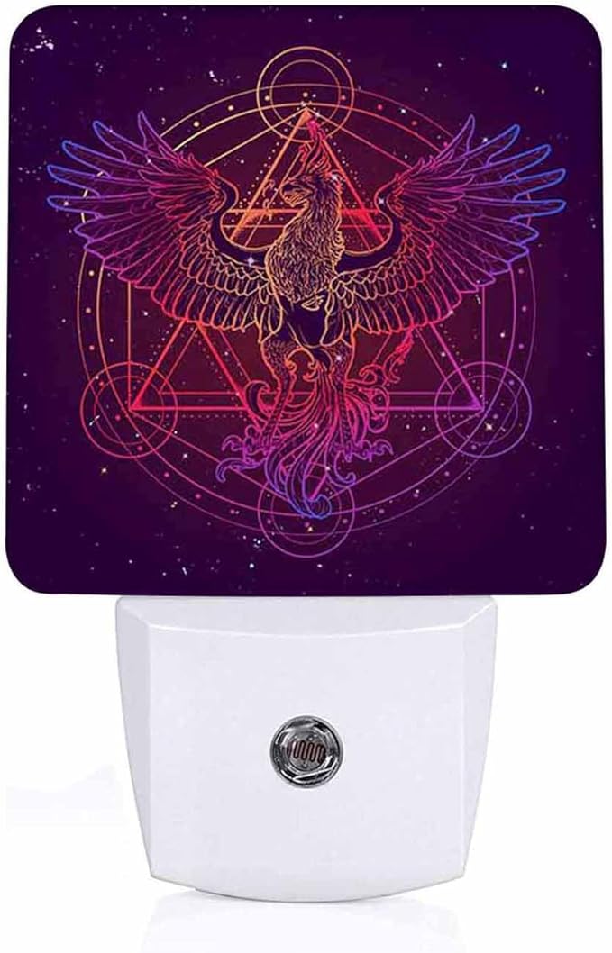 LED Night Light Lamp with Smart Sensor Dusk to Dawn Sensor,Phoenix Fantasy Night Light Daylight White,0.5W Plug-into Wall for Adults,Bedroom,Bathroom,Hallway,Kitchen