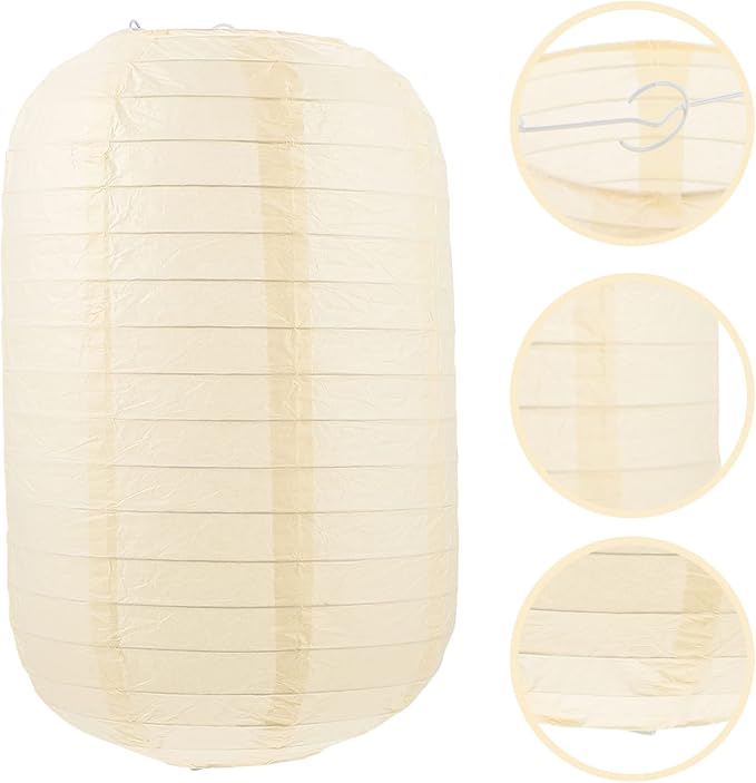 2Pcs Japanese Lantern Lamp : Beige Lanterns for Indoor Outdoor Home Yard Ramen Restaurant Decoration Japanese Paper Lanterns Hanging for Festival Decorations