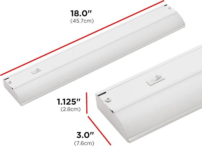 UltraPro 18 inch Hardwired Under Cabinet Lights, On/Off Only | 2700K Warm White, Under Cabinet Lighting, Under Counter Lights for Kitchen 44110