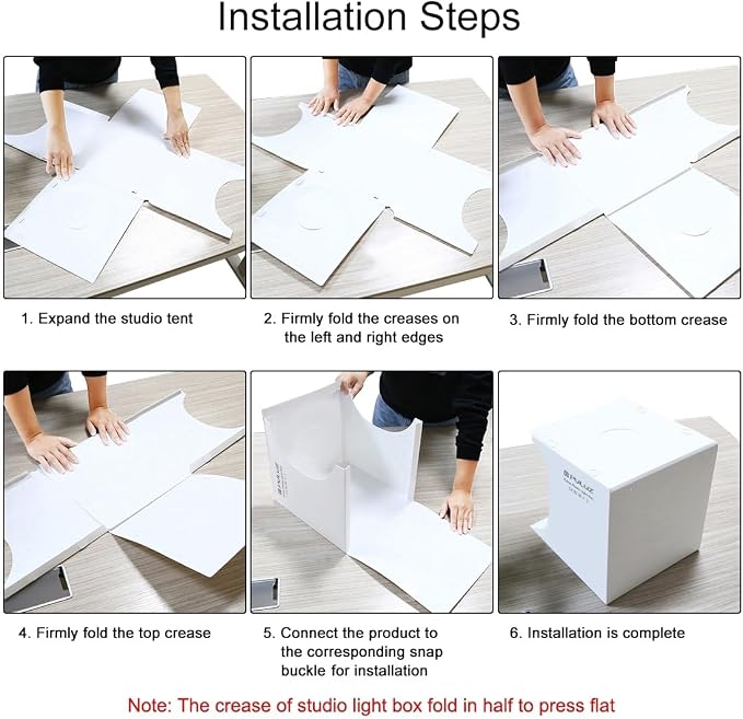 Mini Photo Studio Light Box, PULUZ Portable Folding Photography Lighting Tent Kit with 5500K LED Lights 6 Color Backdrops for Small Items Products Photography 21cm