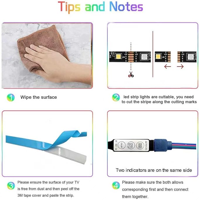 13.2ft Battery Powered LED Strip Lights, RGB Color Changing LED Lights with 3-Key Controller, AA Battery Operated Flexible Light Strip for Bedroom, TV Backlight, Closet, Camping, DIY Decor (1)
