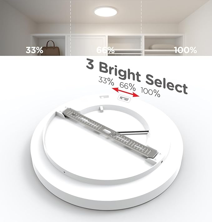 Flush Mount Ceiling Light Fixture Wired Dimmable, 13 Inch 24W, 5 CCT 2700/3000/3500/4000/5000K, 3 Brightness Settable, Surface Mount LED Lights for Bedroom Stairs Hallway Laundry Porch, White
