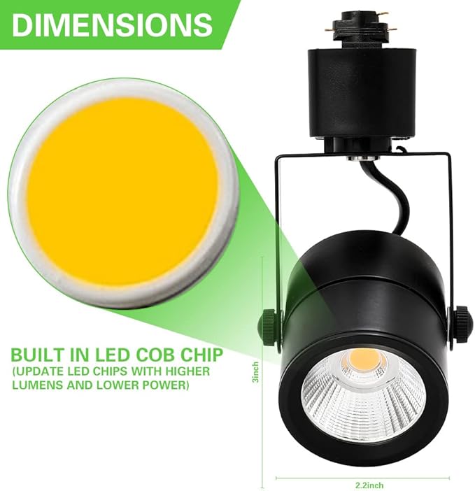 10W H Track Lighting Heads,Dimmable LED Track Light Heads for Accent Retail Artwork,4000K Netural White, Linear Track Light H Type - 120V 60°Angle Halo Type 12Pack (Black)