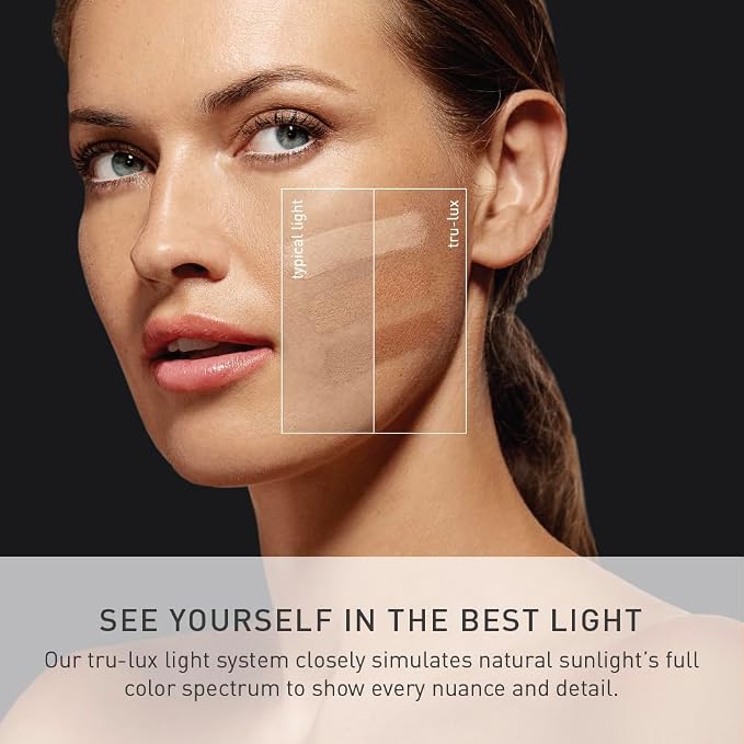 simplehuman Sensor Mirror Fold, 5'' with 5X Magnification, Round Rechargeable Travel Makeup Mirror, Tru-Lux® Full-Spectrum Light, Adjustable Brightness & Height, Brushed Stainless Steel